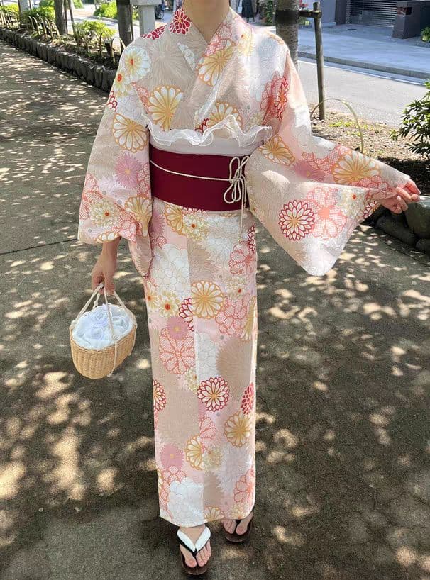 大人気！ピンクロング浴衣✿可愛い花柄で夏デートに最適！