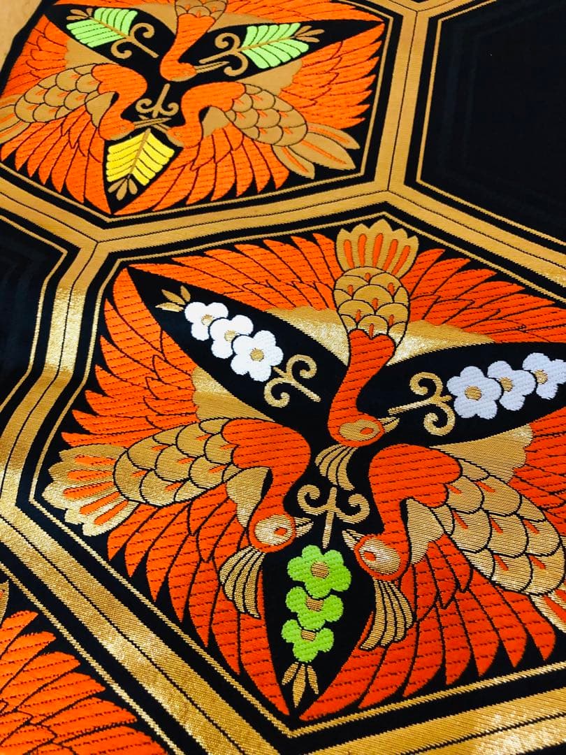 正絹着物七五三7歳‼️オレンジ暈し⭐︎菊雪輪金糸刺繍豪華煌びやか⭐︎安心フルセット