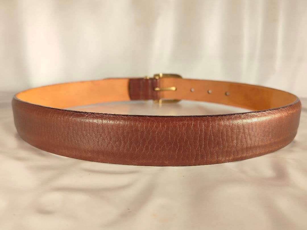 【USA製】Alden オールデン 正規品　高級ドレスベルト　厚艶本革/金真鍮