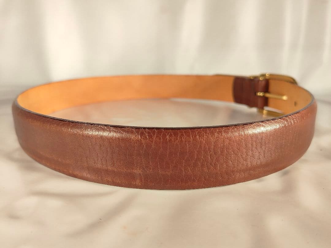 【USA製】Alden オールデン 正規品　高級ドレスベルト　厚艶本革/金真鍮