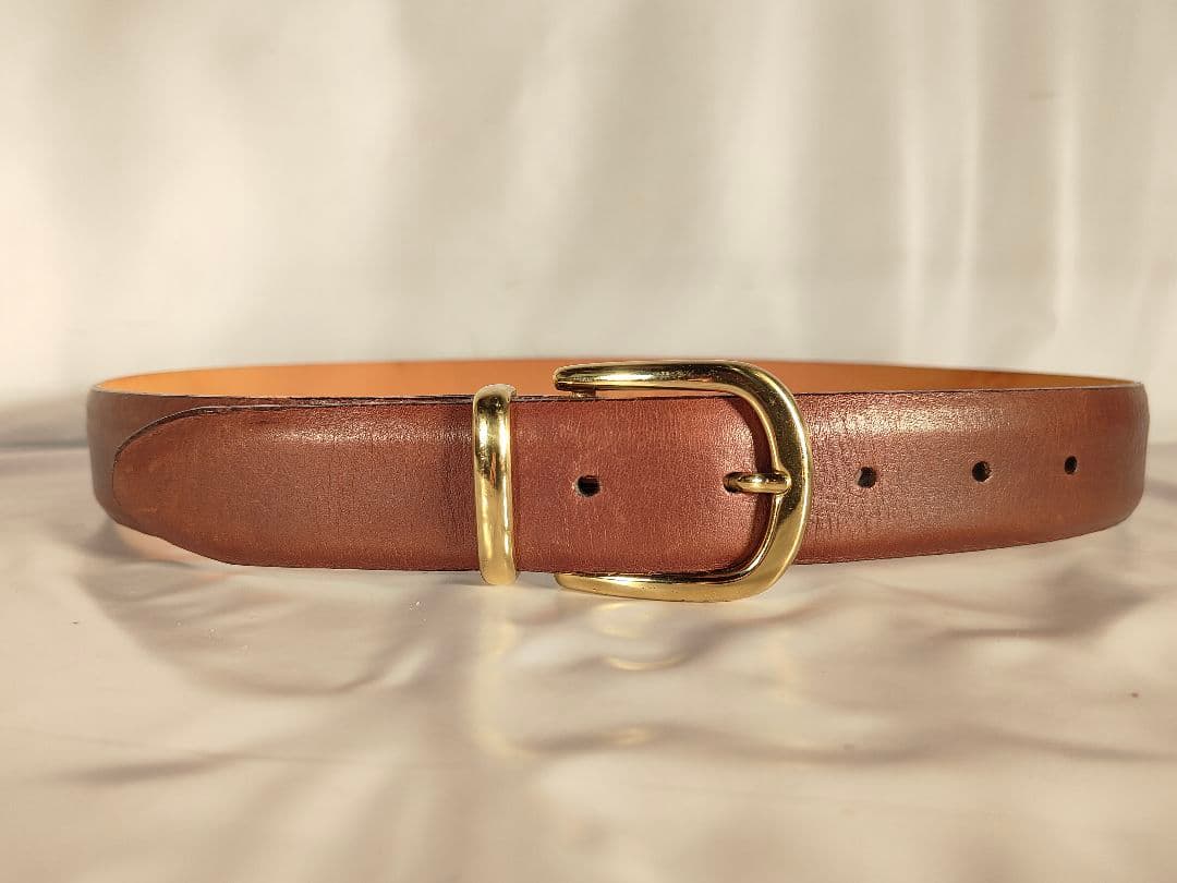 【USA製】Alden オールデン 正規品　高級ドレスベルト　厚艶本革/金真鍮
