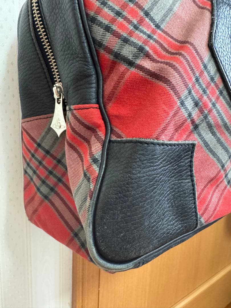Vivienne Westwood ボストンバッグ ウールレッドチェック バッグ