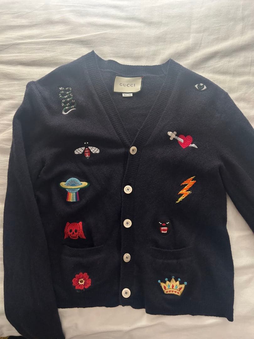 GUCCI グッチ 刺繍 カーディガン ワッペン デザイン 正規品