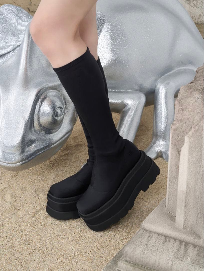 saya　Darich ウルトラストレッチフラットブーツ　Mサイズ