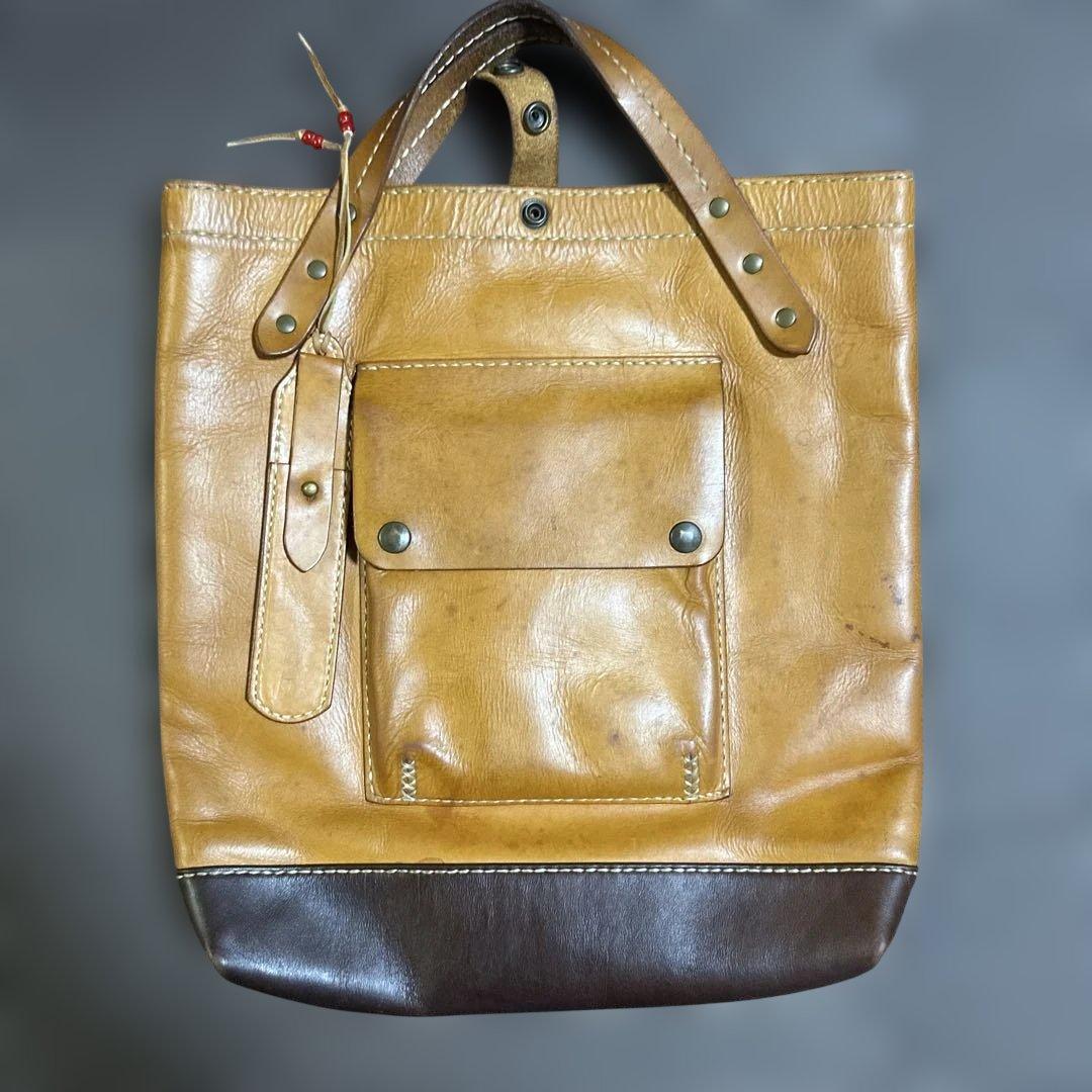 サムライクラフト　トートバッグ　ナチュラル×ブラウン