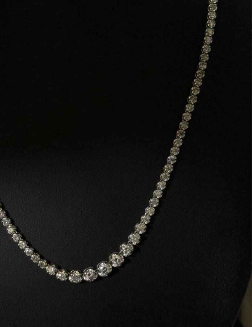 K18WG テニスネックレスダイヤモンド5.5ct