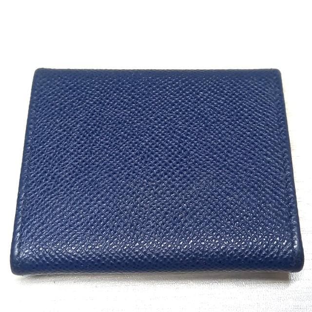 良品 ブルガリ ブルガリマン ケース 小銭入れ ネイビー レザー ボックス