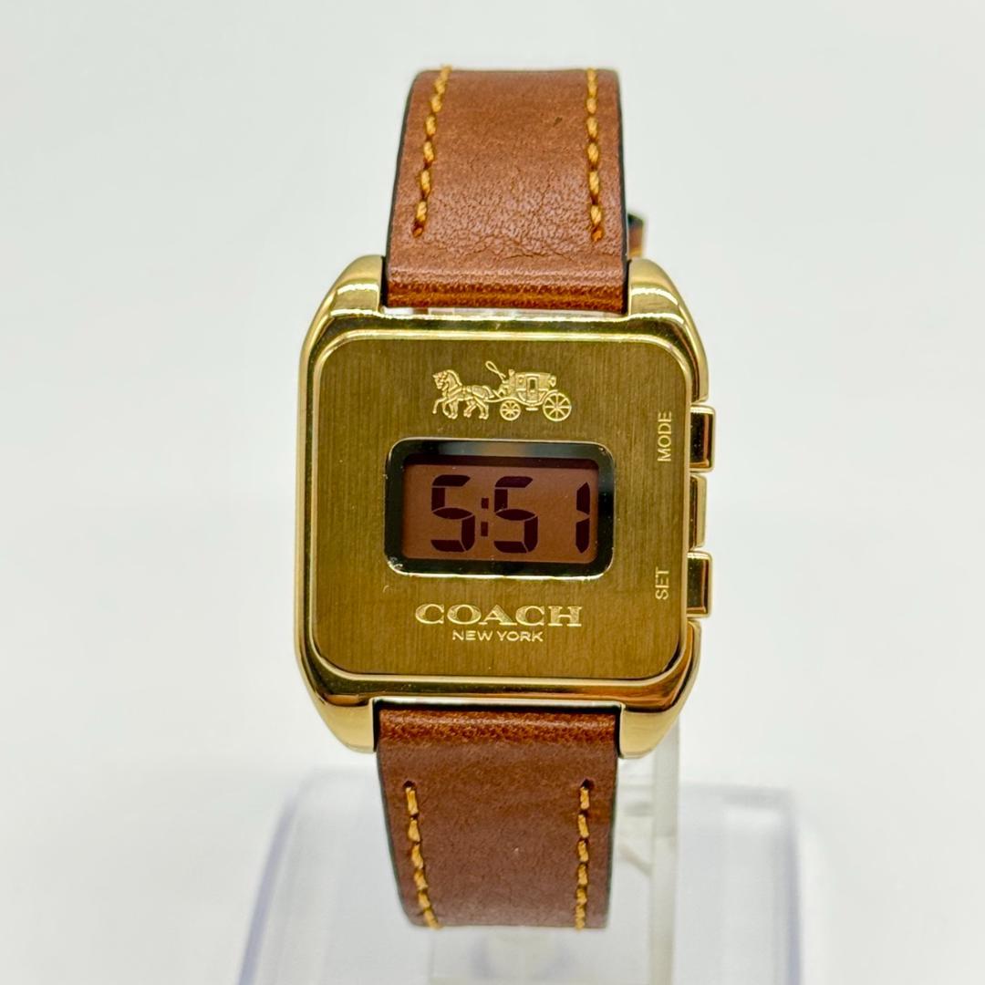 美品 稼働品 COACH コーチ 腕時計 デジタル クォーツ 箱付き