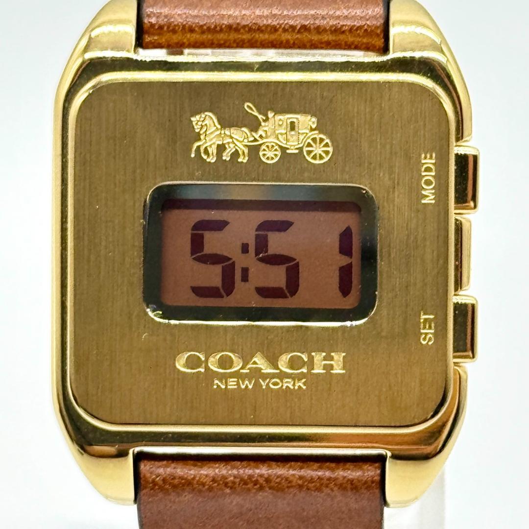 美品 稼働品 COACH コーチ 腕時計 デジタル クォーツ 箱付き