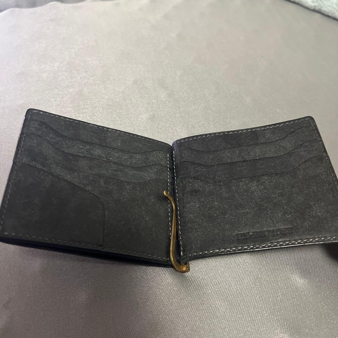 ヒズファクトリー 小銭入れ付きマネークリップ (クロ)