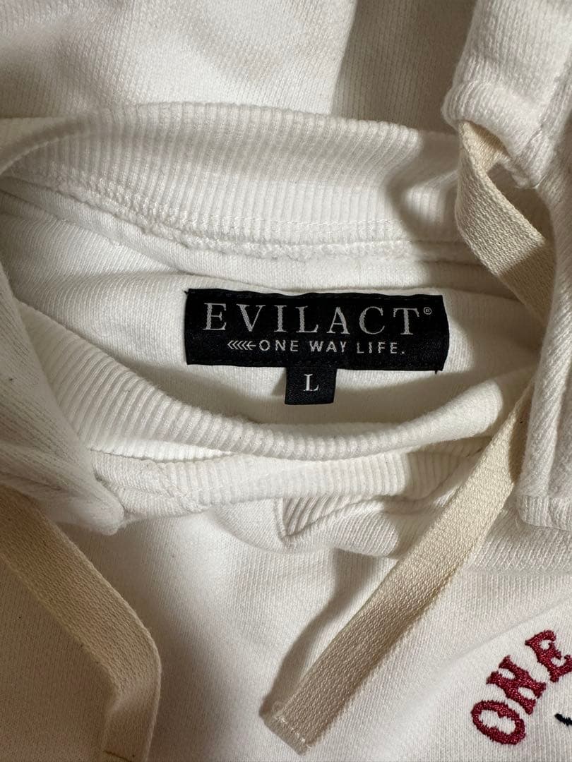 イーブルアクト EVILACT2025AWヘビースウェットフーディーホワイト　L