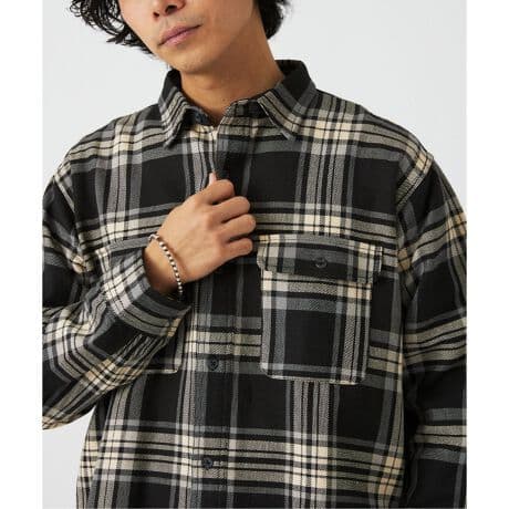Prentiss プレンティス 別注 ヘビー ネルチェックシャツ ブラック