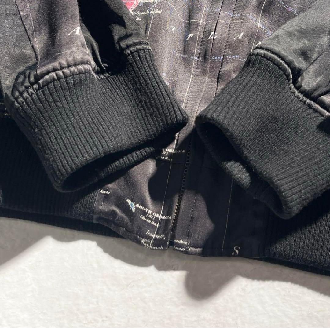 極美品 LAD MUSICIAN 17AW 世界地図 リバーシブルスカジャン M