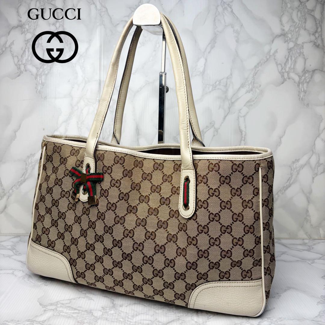 061 美品 GUCCI シェリーライン トートバッグ ハンドバッグ 肩掛け v