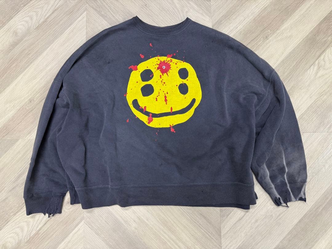 SAINT Mxxxxxx スマイル スウェット Lサイズ ヴィンテージ加工