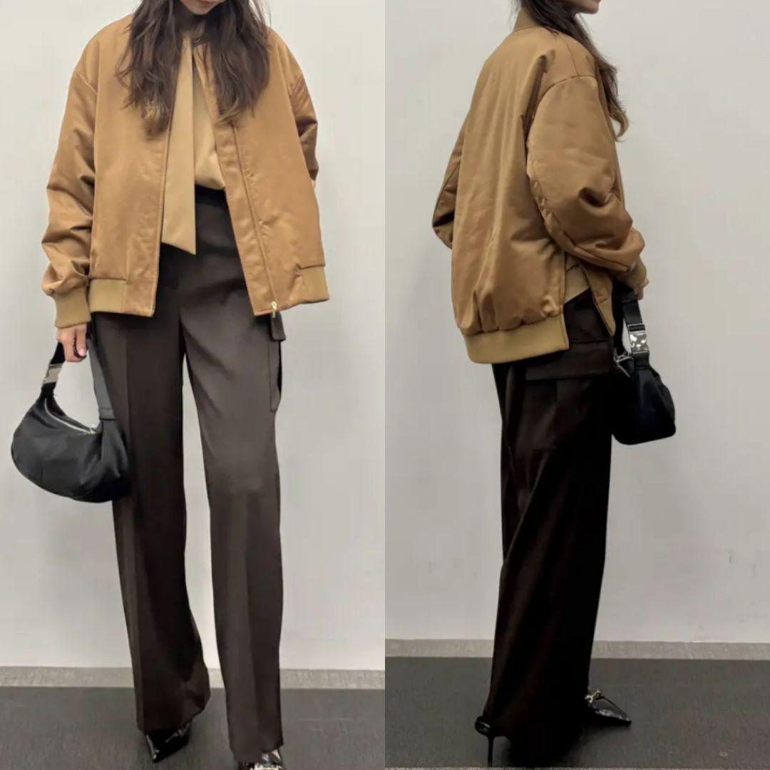 icb 今期【洗える】 マットサテン MA-1ブルゾン