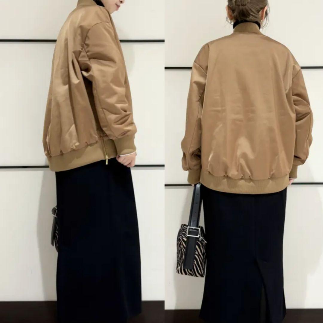 icb 今期【洗える】 マットサテン MA-1ブルゾン