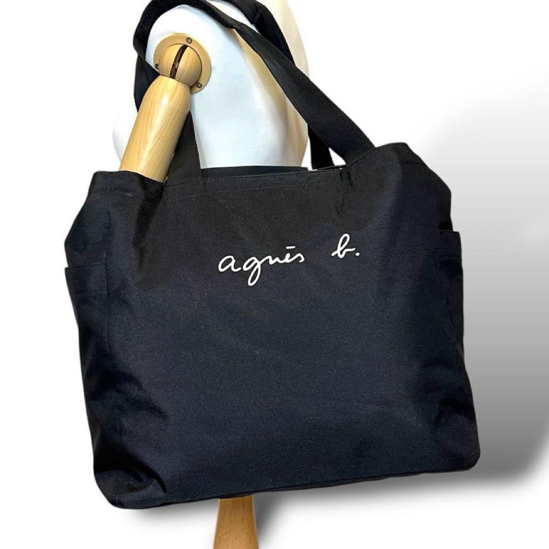 美品 アニエスベー マザーズバッグ トートバッグ 2WAY ブラック 383