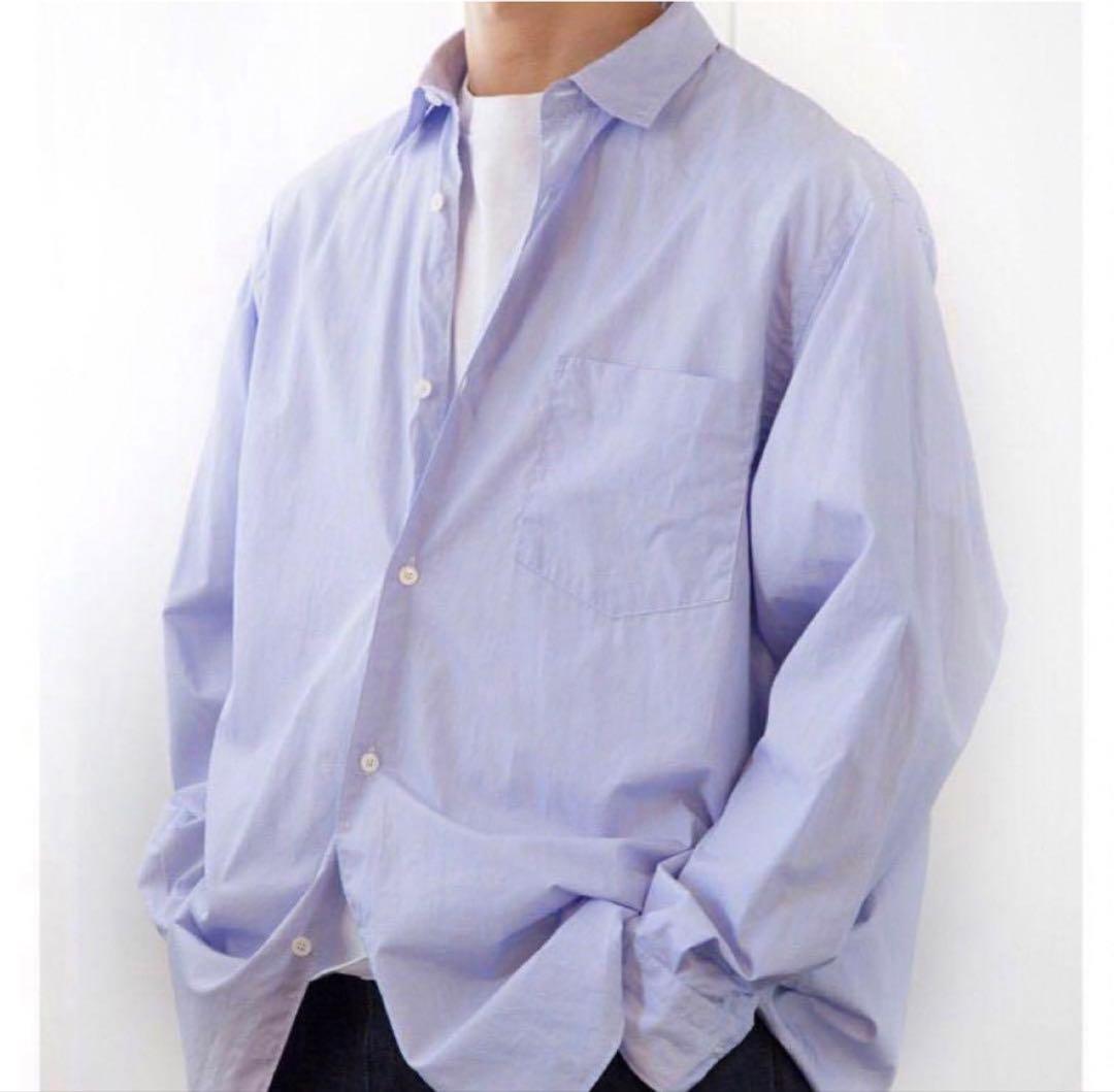 comoli ポプリンシャツ ブルー サイズ1