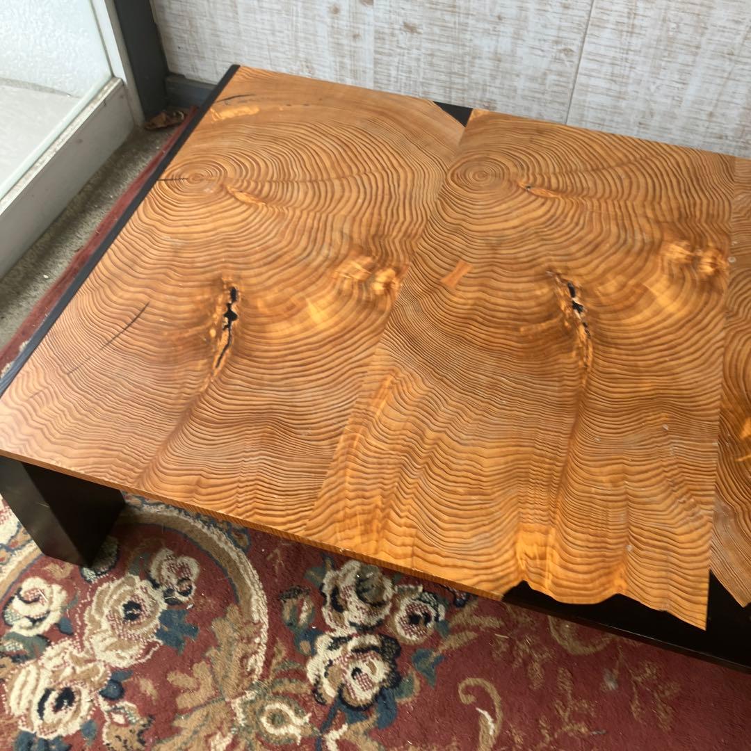 昭和レトロ 一点物 一枚板風テーブル 木製 座卓 古家具 ビンテージ 大型