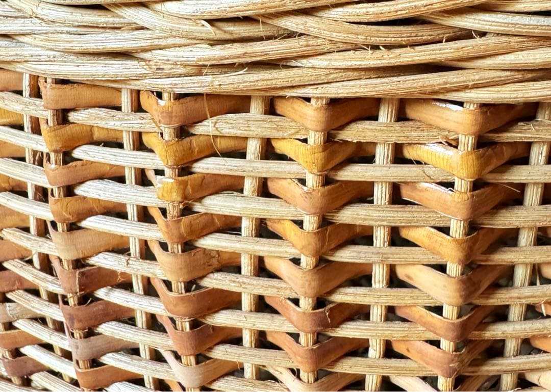 美品‼︎ 籐籠　オーバル型バスケット　ピクニック　インテリア小物入れ　レトロ