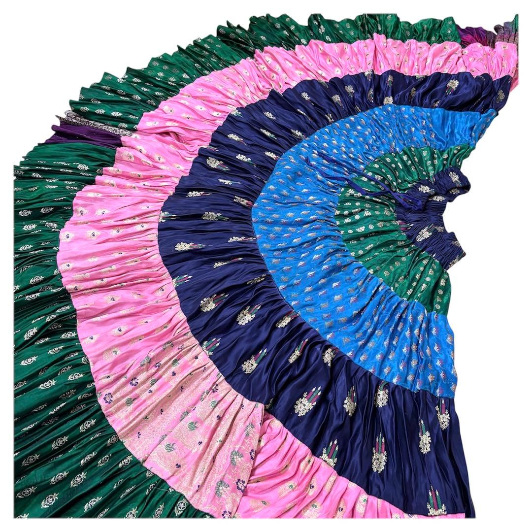 ベリーダンス インド舞踊 ジプシースカート 全円ロングフレア 裾 ダンス衣装