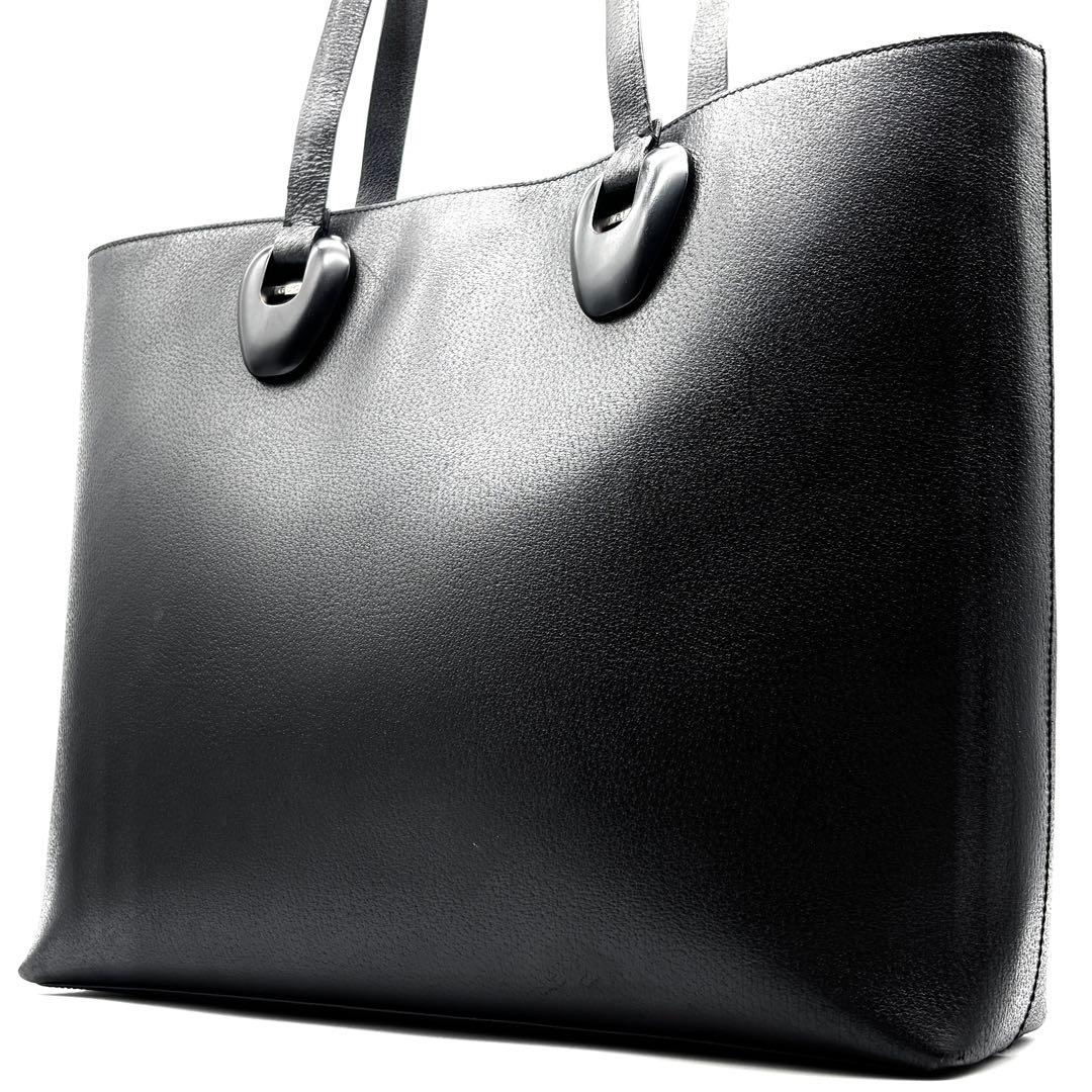 廃盤・美品 グッチ ビジネス トートバッグ オールレザー 肩掛け A4可 黒