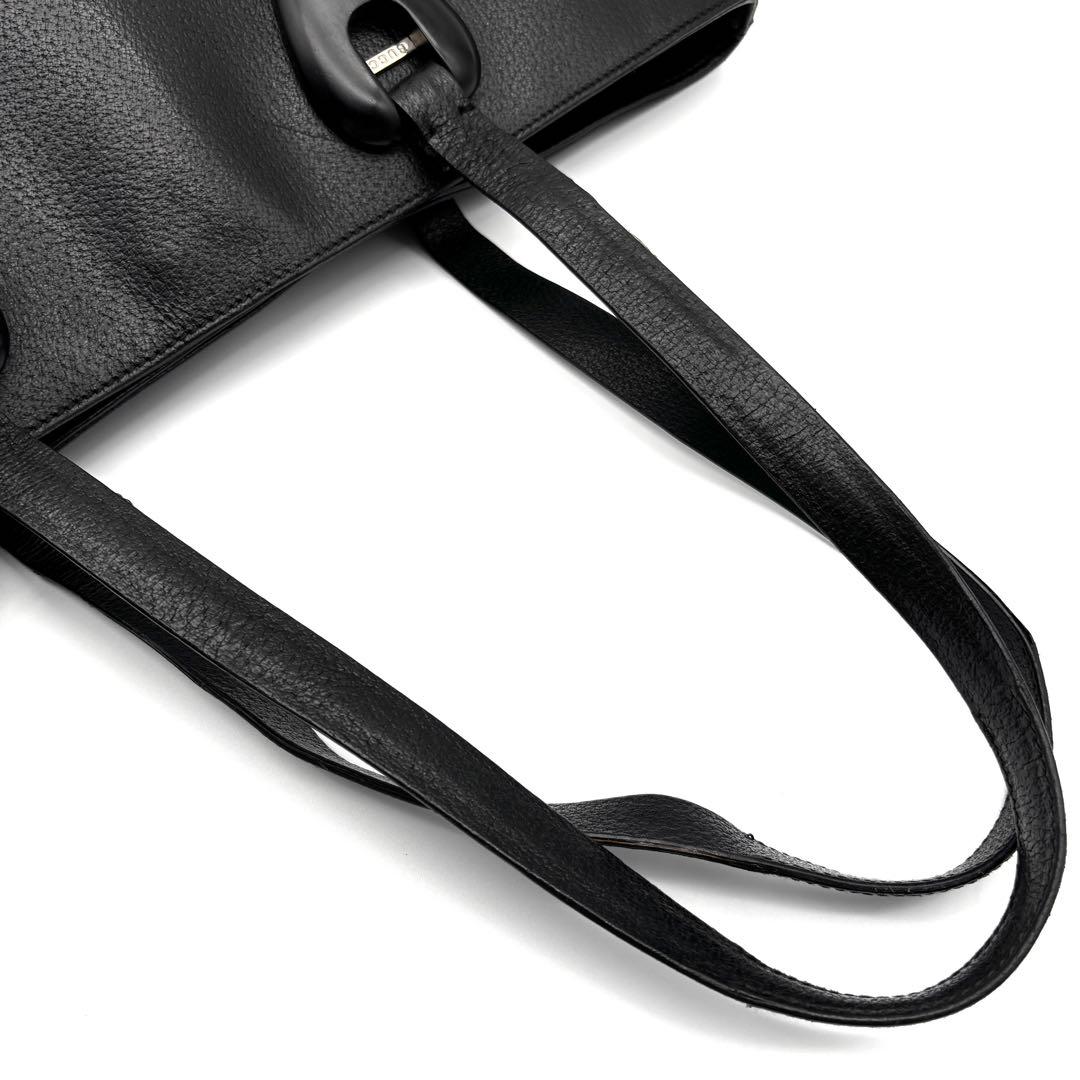 廃盤・美品 グッチ ビジネス トートバッグ オールレザー 肩掛け A4可 黒