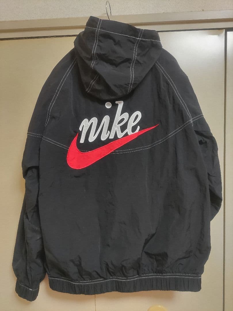 【美品】NIKEナイキ ナイロンアノラック ハーフジップ セットアップ上 L下M