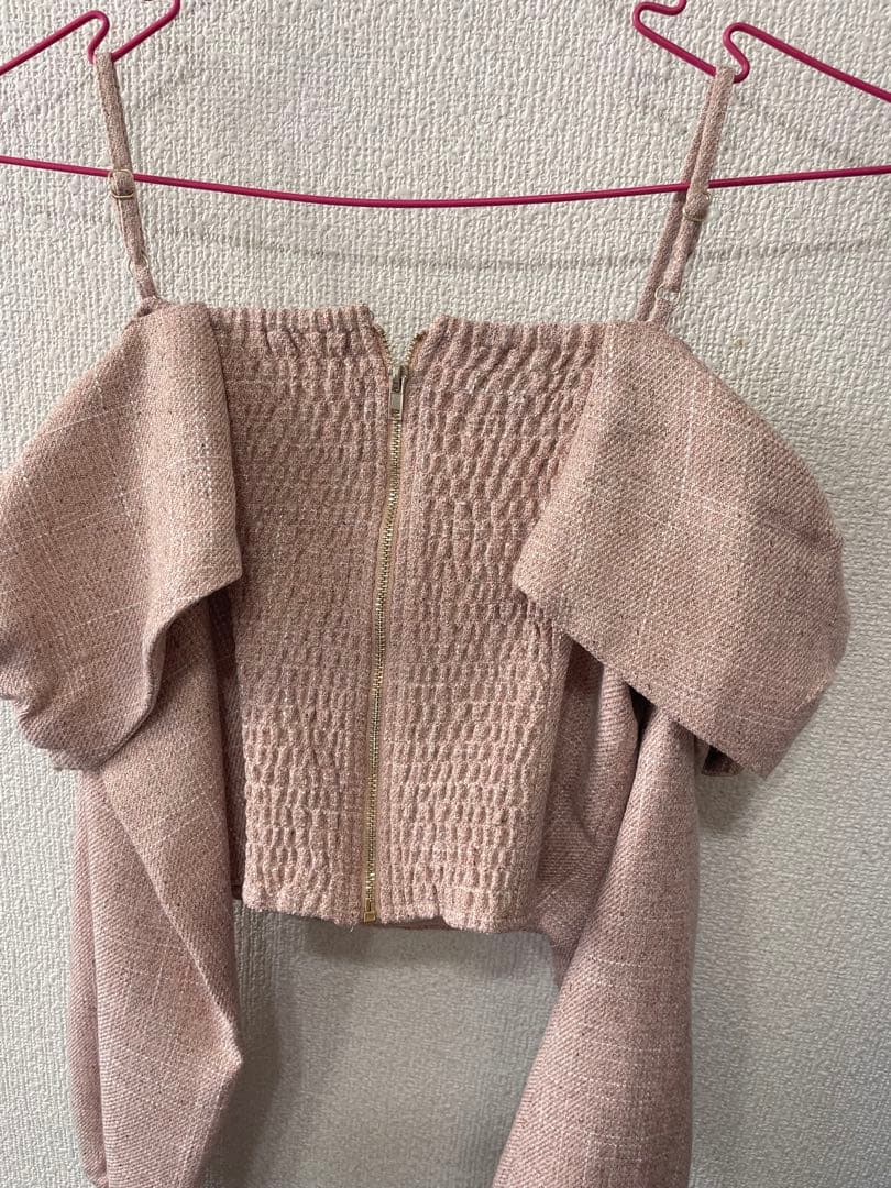 LIP SERVICE リップサービス リボンオフショルロングスリーブトップス