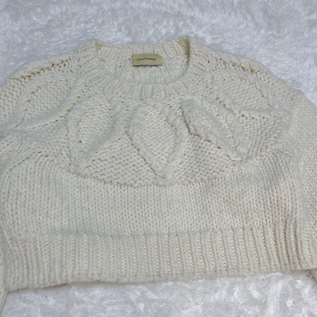 24AW✨カレンソロジー ケーブルベルテッドプルオーバー アイボリー ニット