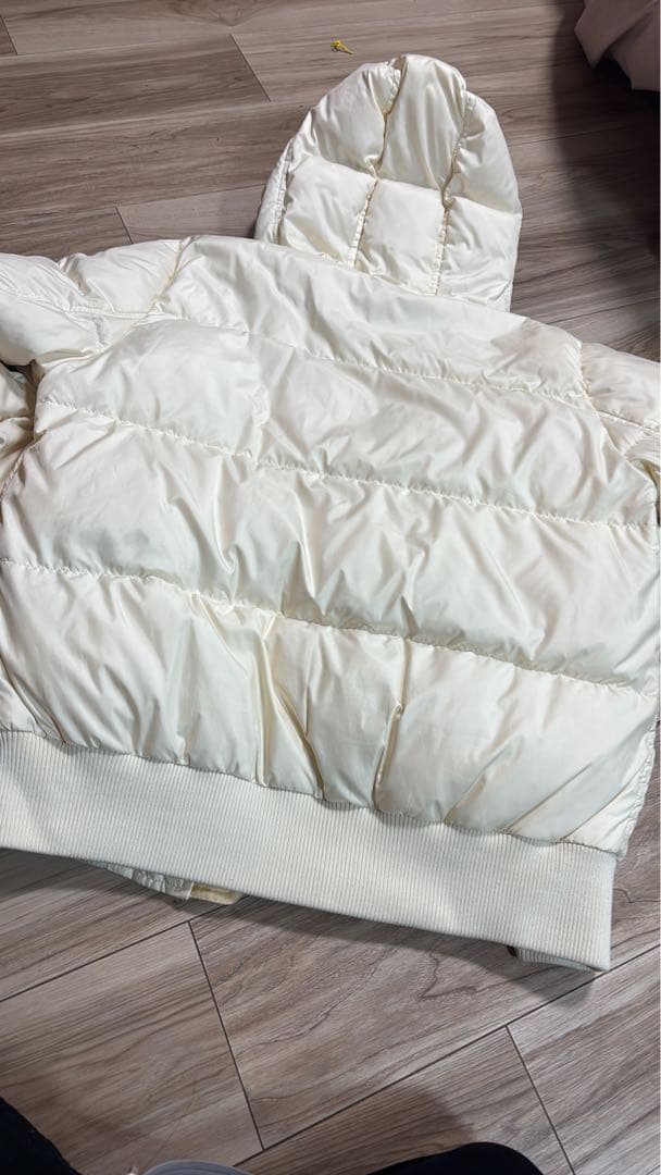 COACH コーチ 白ダウンジャケット フード付ダウン50% フェザー50%
