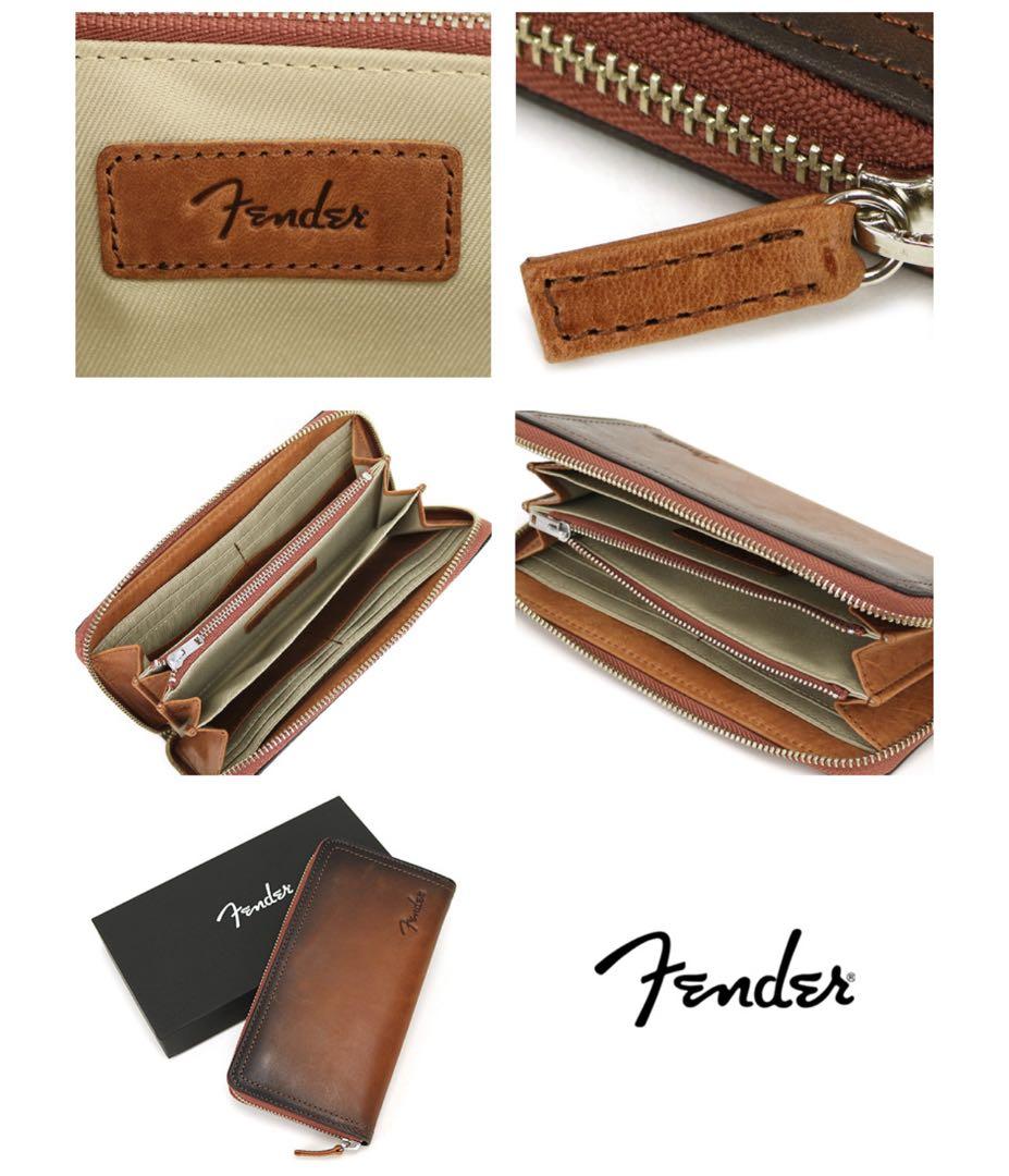 Fender フェンダー ラウンドファスナー 長財布　BROWN 未使用