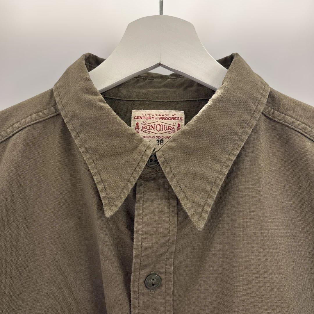 Boncoura ボンクラ USN ワークシャツ ポプリン 38