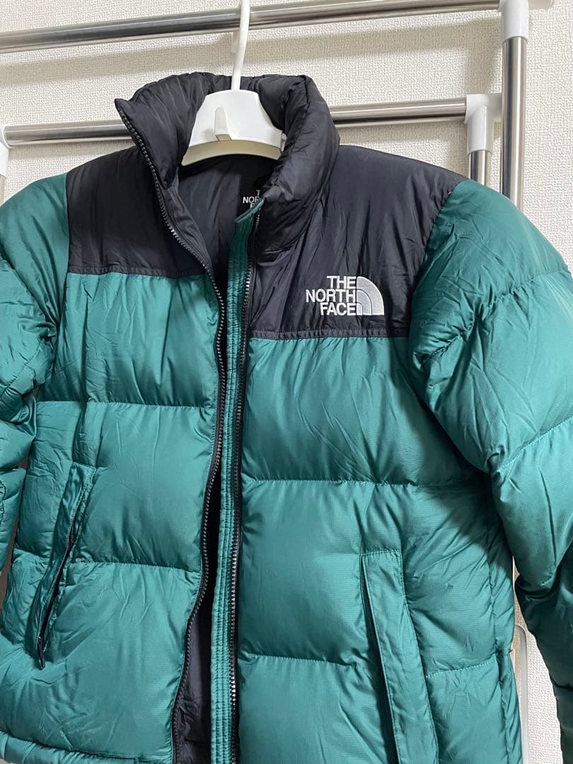 ノースフェイス ヌプシ ダウンジャケット 緑/黒 ナイトグリーン S