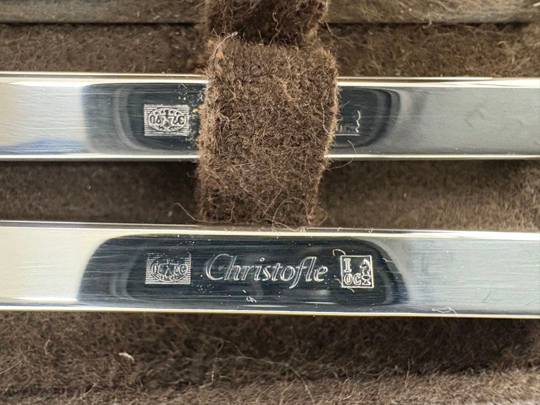 Christofle/クリストフル 箸 ペア 赤黒