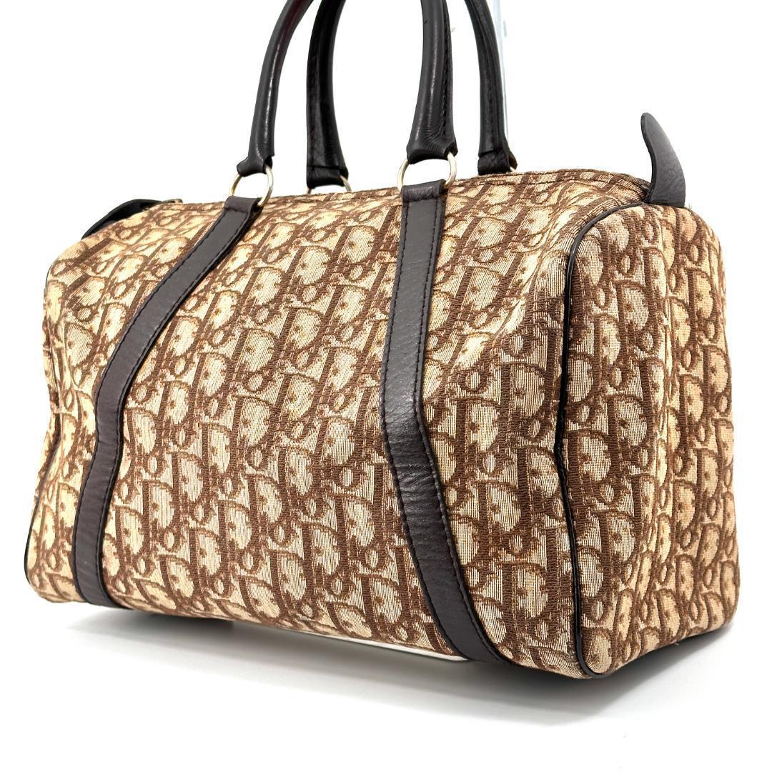 Dior トロッター柄 ミニボストンバッグ キャンバス ブラウン ヴィンテージ