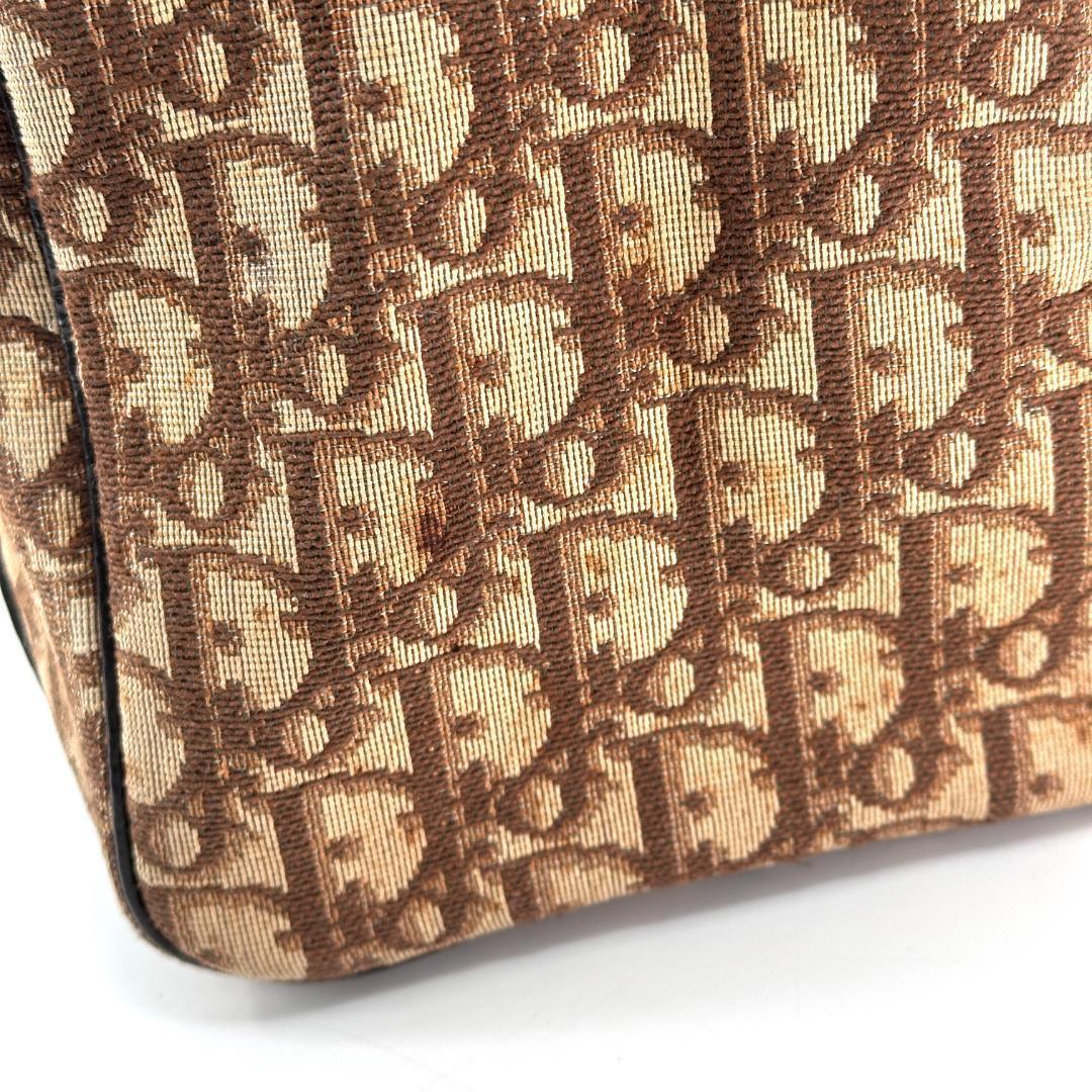 Dior トロッター柄 ミニボストンバッグ キャンバス ブラウン ヴィンテージ