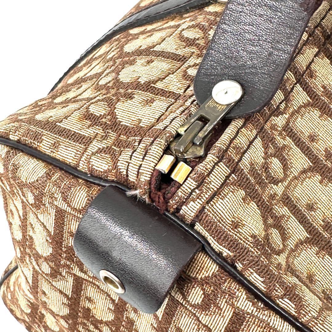 Dior トロッター柄 ミニボストンバッグ キャンバス ブラウン ヴィンテージ
