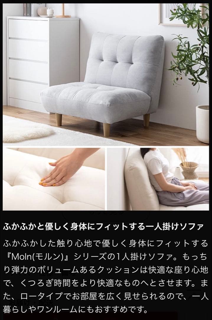 1/31まで★Moln モルン ソファ 1人掛けソファ