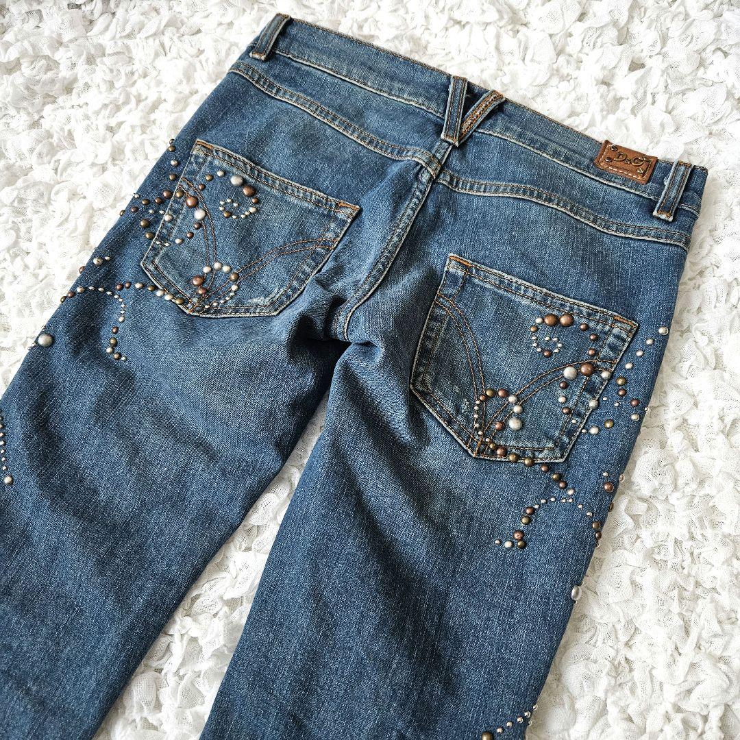 【DOLCE&GABBANA】レディース スタッズ装飾 ローライズデニム y2k