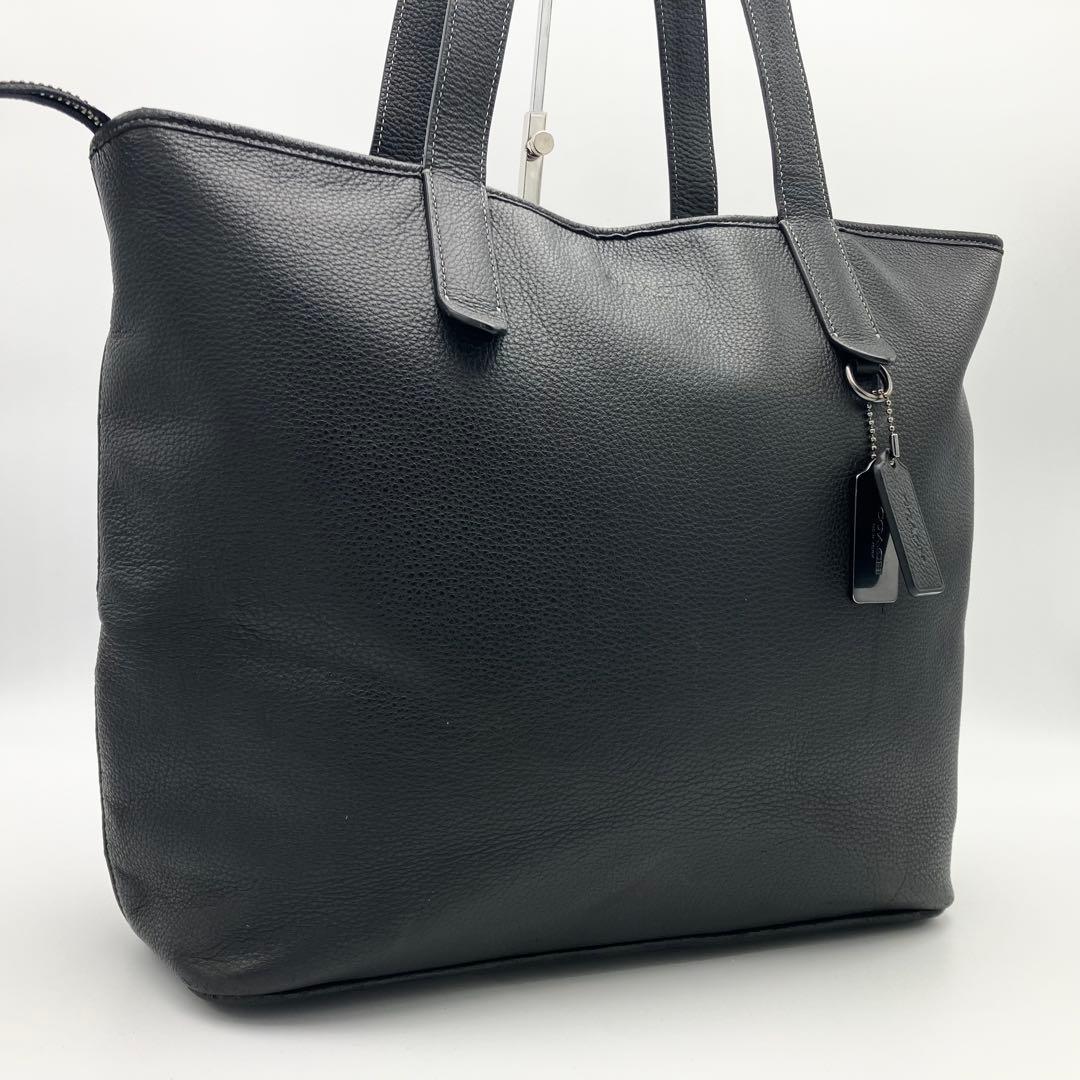 コーチ サリバン トートバッグ ビジネス 大容量 レザー シボ革 A4可 黒