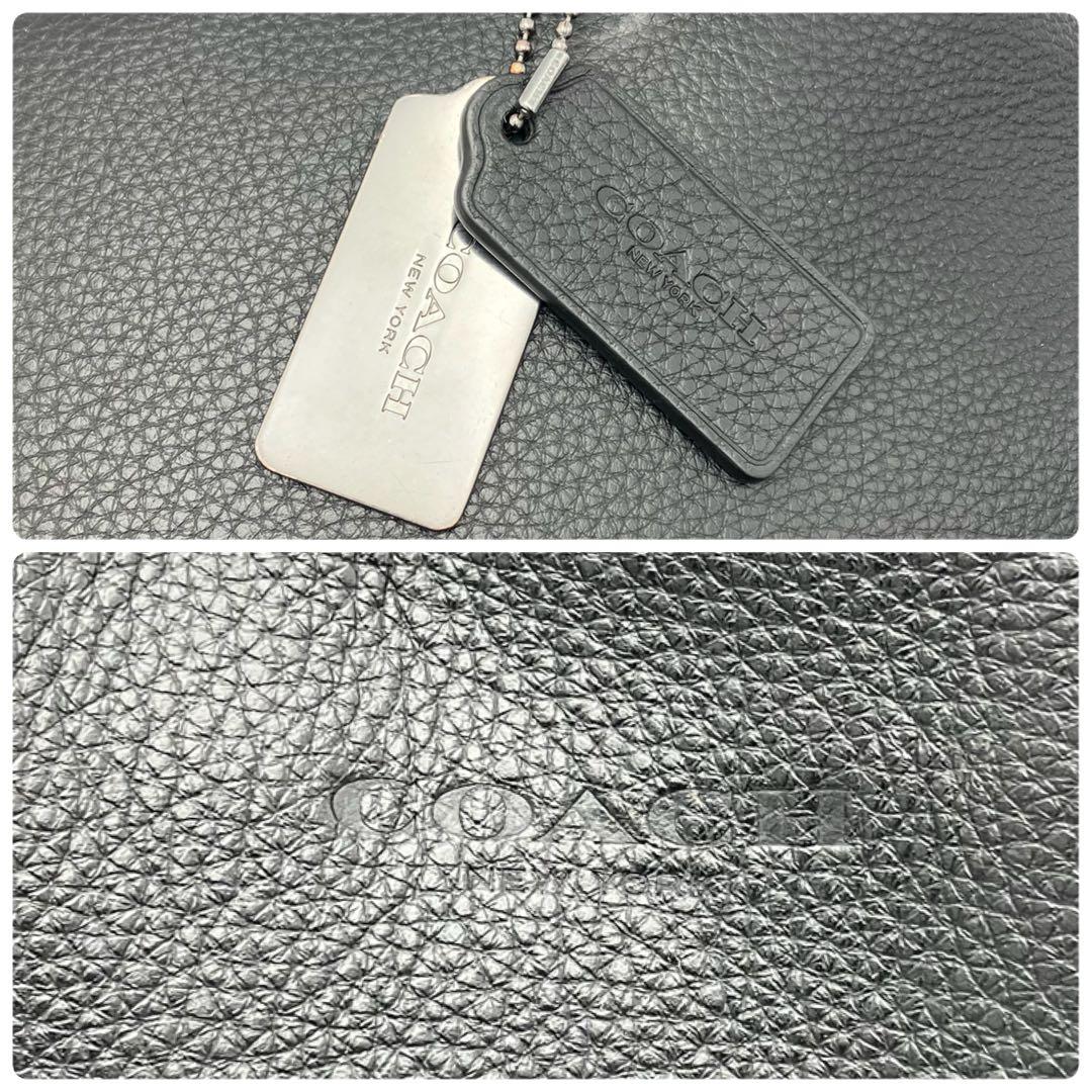 コーチ サリバン トートバッグ ビジネス 大容量 レザー シボ革 A4可 黒