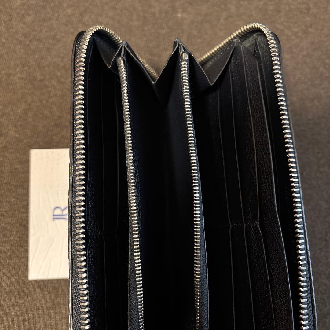 『美品』JEAN ROUSSEAU ジャンルソー 青 長財布 ラウンドウォレット