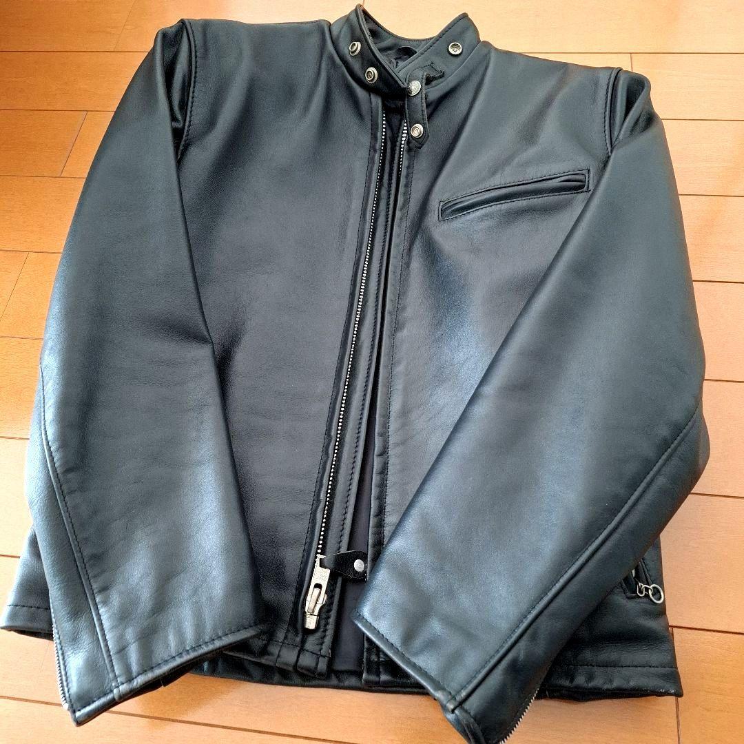 ほぼ未使用　SCHOTT　641　ショット シングル　極厚革です　38　USA製