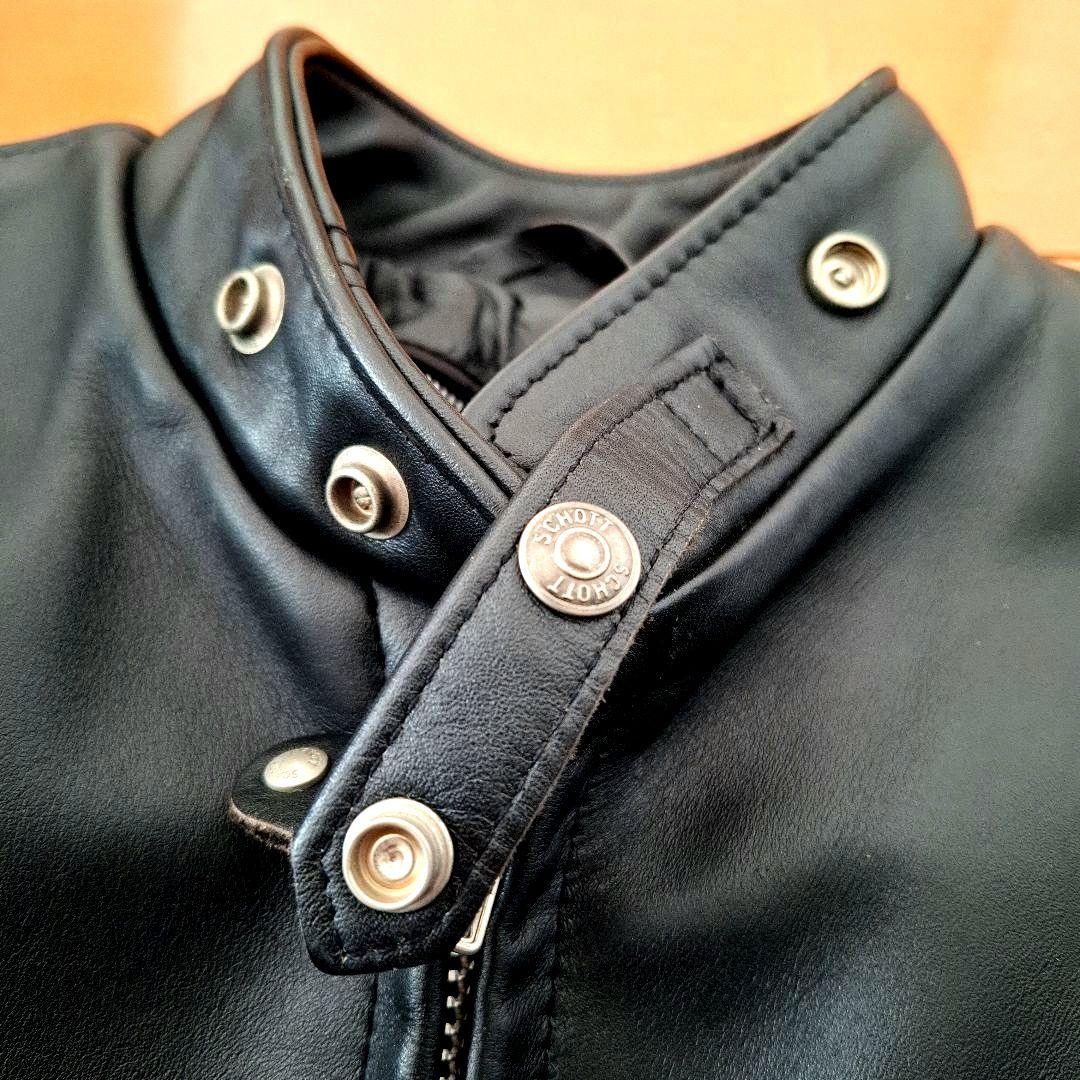 ほぼ未使用　SCHOTT　641　ショット シングル　極厚革です　38　USA製