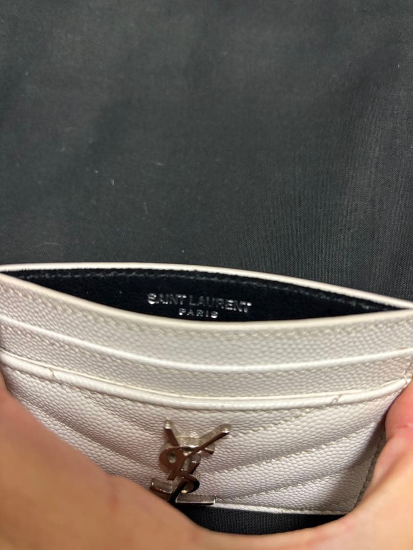 サンローラン モノグラム カードケース ホワイト 白