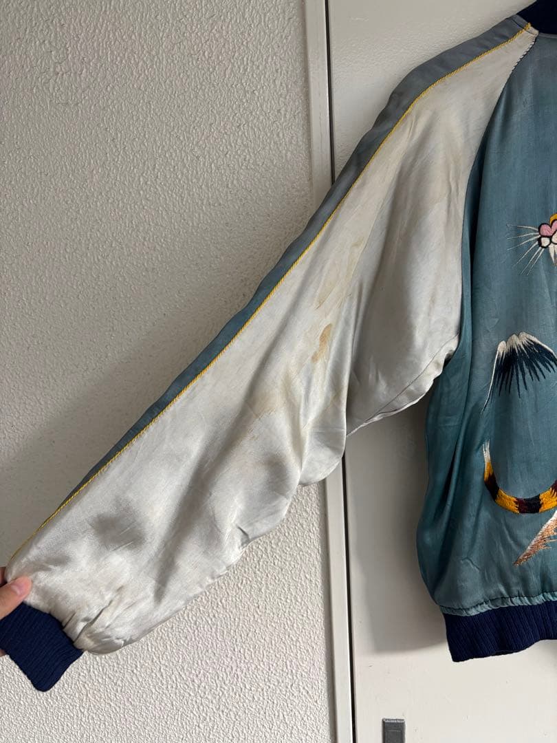 50s スカジャン スーベニアジャケット 虎 鷹 オリジナル レアカラー 中綿