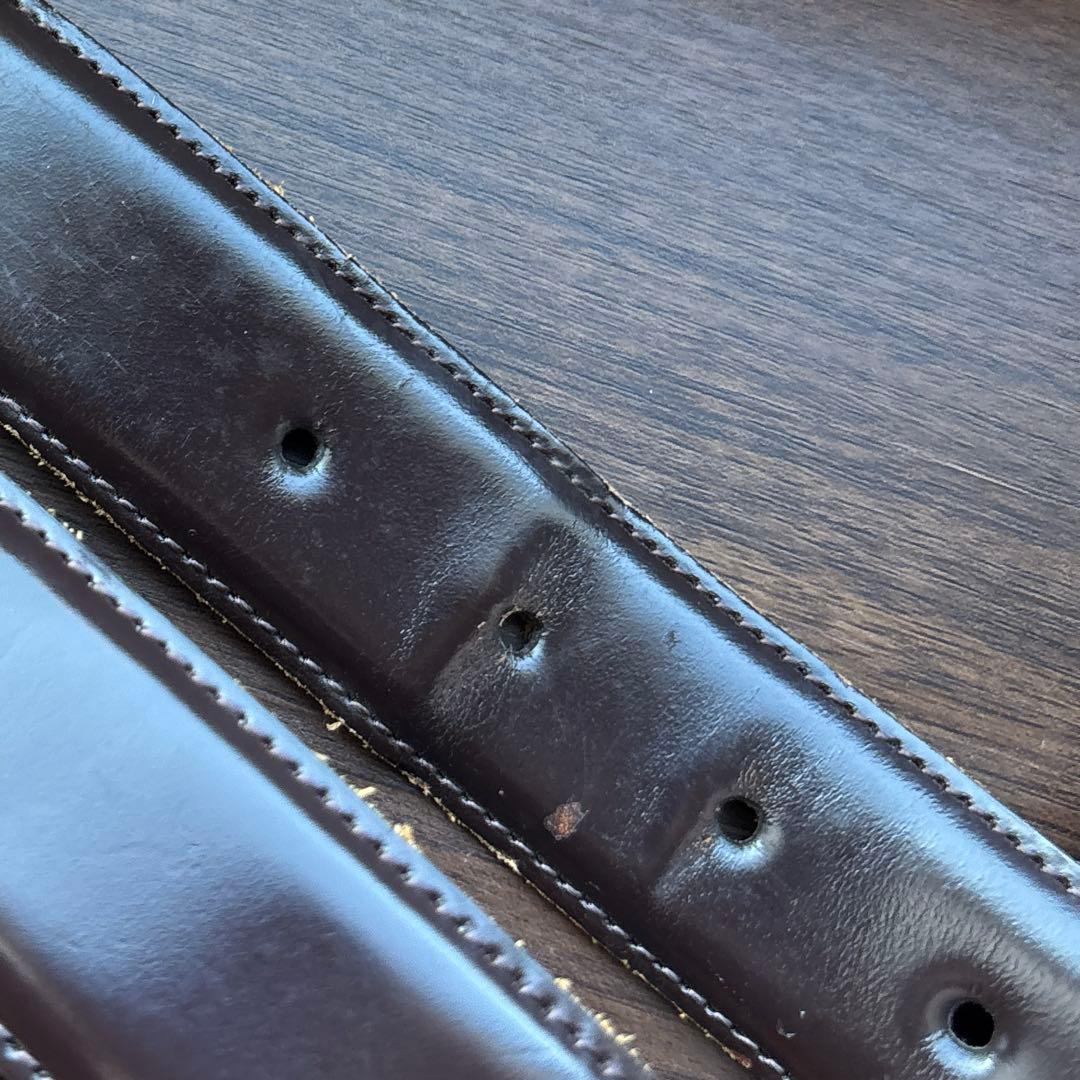 ポールスミス 希少 最高級シェルコードバン レザーベルト ダークブラウン 日本製