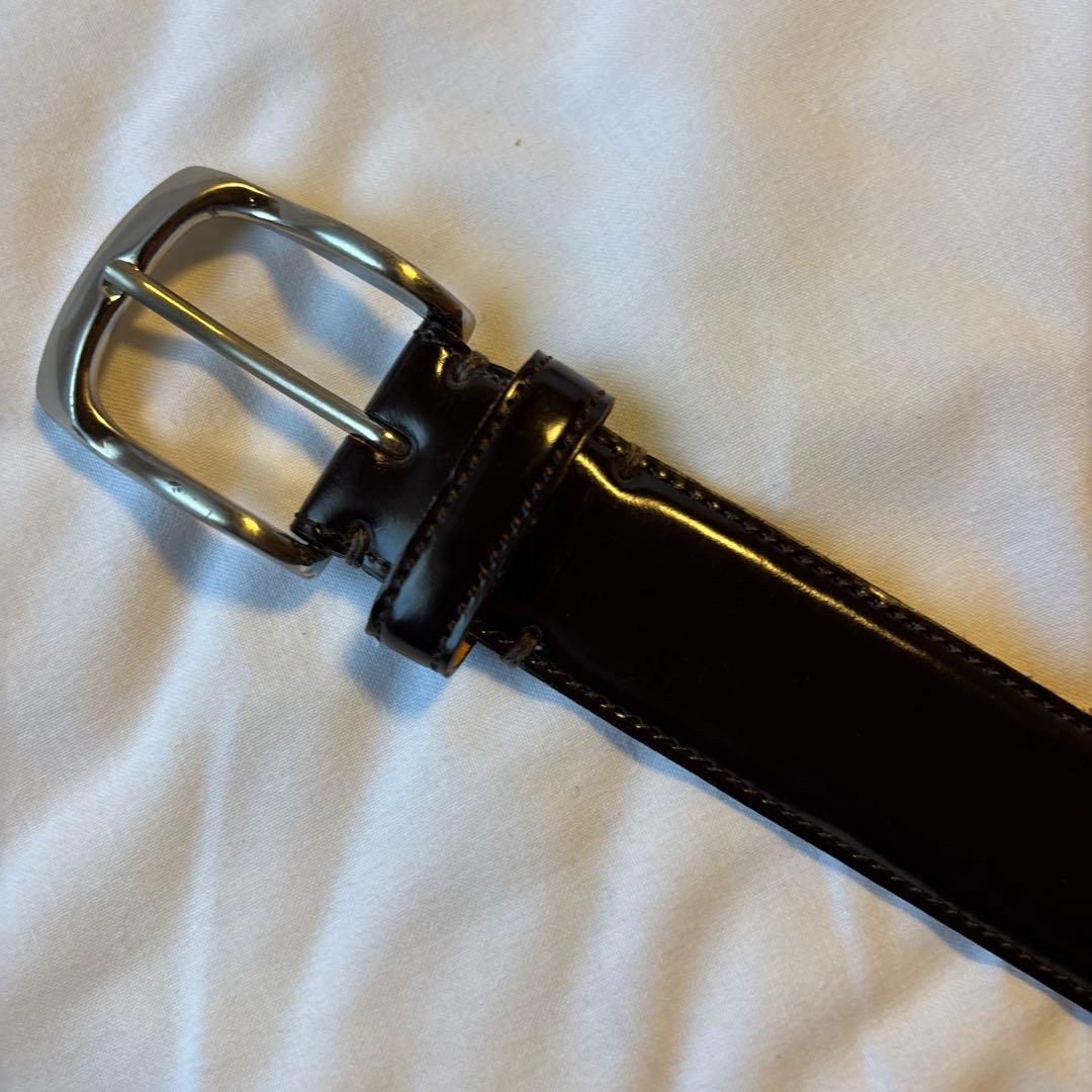 ポールスミス 希少 最高級シェルコードバン レザーベルト ダークブラウン 日本製